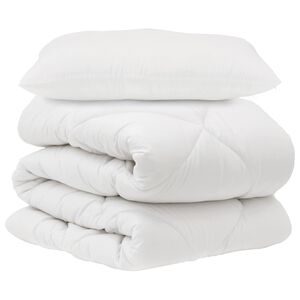 vidaXL T&auml;ckeset med kudde 2 pcs Vit Mikrofiber
