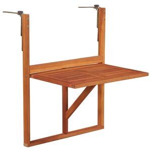 vidaXL H&auml;ngande balkongbord 64,5x44x80 cm massivt akaciatr&auml;