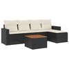 vidaXL Loungegrupp med dynor 6 delar svart konstrotting