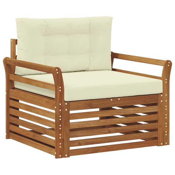 vidaXL Utomhussoffset Massivt akaciatr&auml; och polyester Naturf&auml;rg