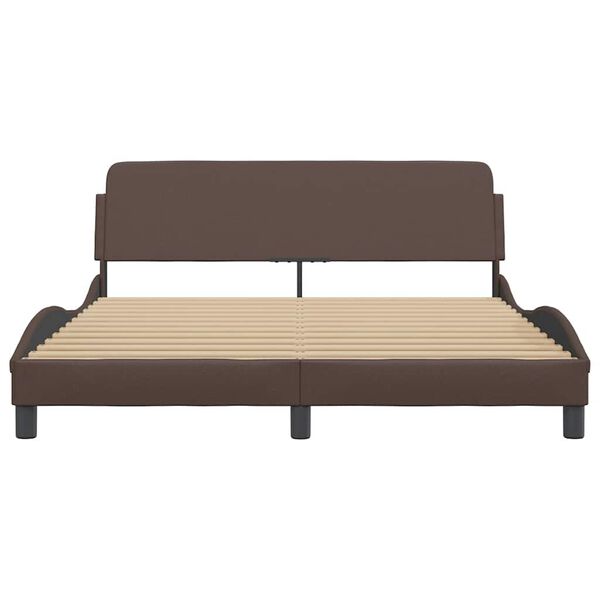 vidaXL Bed Frame "Dover" Brown 160x200 cm Faux Leather
