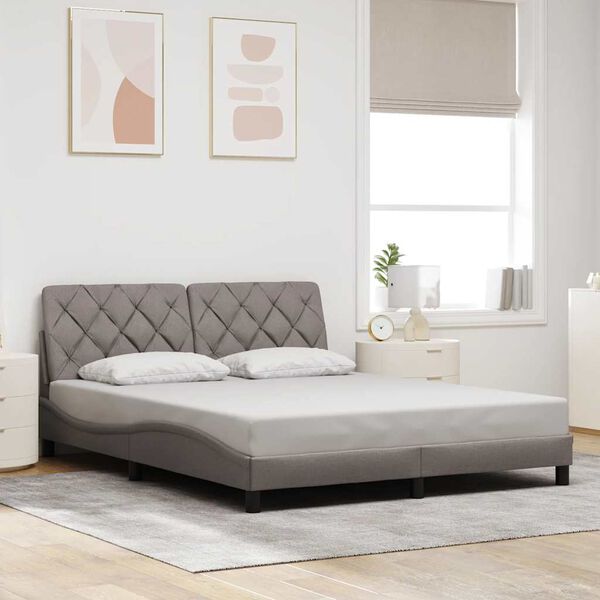 vidaXL Bed Frame without Mattress Taupe 160x200 cm Fabric
