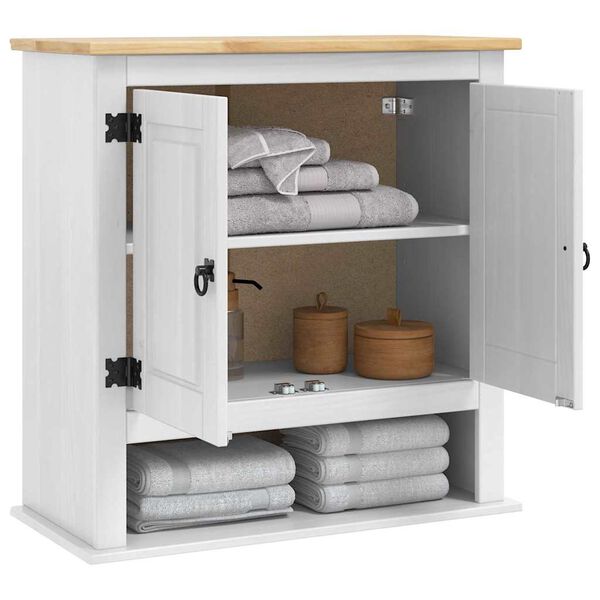 vidaXL H&auml;ngande sk&aring;p med d&ouml;rr Corona Vit 70 x 33 x 71,5 cm Massiv furu