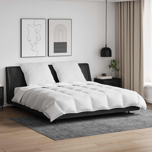 vidaXL T&auml;ckeset med kudde 3 pcs Vit Dunfj&auml;der