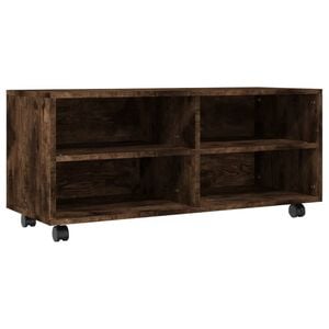 vidaXL Tv-b&auml;nk med hjul r&ouml;kf&auml;rgad ek 90x35x35 cm konstruerat tr&auml;