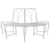 vidaXL Tr&auml;db&auml;nk 4-Antal sittplatser 160 x 80 x 89 cm St&aring;l Antik vit