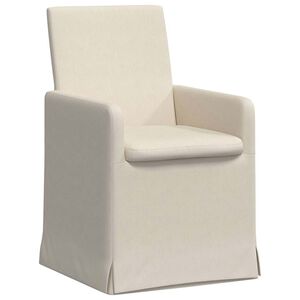 vidaXL Matstolar med hjul 2 pcs Beige 57 x 67 x 95 cm Linne