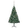 vidaXL Belyst plastgran med kulor gr&ouml;n 150 cm PVC