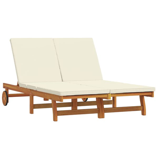 vidaXL Solstol Reclining Brun 125 x 200 x 84cm Massivt akaciaträ