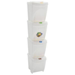 vidaXL Stapelbara soptunnor 4 st vit 100 L polypropen