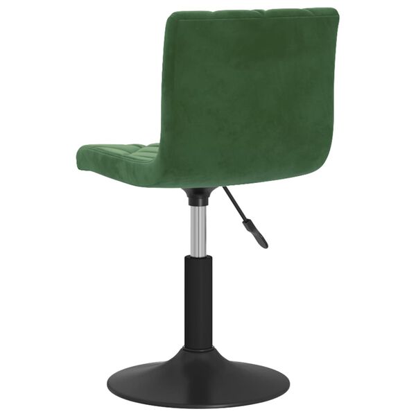 vidaXL Snurrbar matstol m&ouml;rkgr&ouml;n sammet