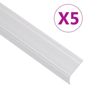 vidaXL Trappn&auml;sor i L-form 5 st aluminium 100 cm silver