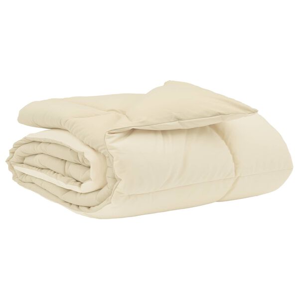 vidaXL Full &Aring;rs-Duvet Quiltad Kr&auml;m 140 x 200 cm Mikrofiber