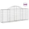 vidaXL Gabioner b&aring;gformade 40 st 200x30x80/100 cm galvaniserat j&auml;rn