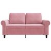 vidaXL Soffa 2-sits rosa 120 cm sammet
