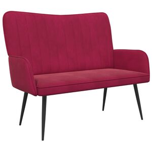 vidaXL 2-sits soffa Vinr&ouml;d 115 x 61 x 87 cm Sammet