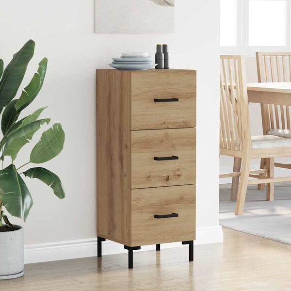 vidaXL Sideboard med l&aring;da Artisan Ek 34,5 x 34 x 90 cm Konstruerat tr&auml;