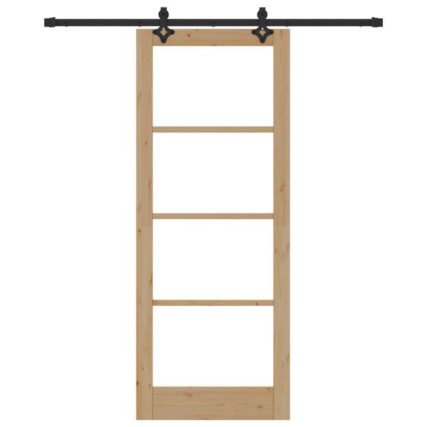 vidaXL Skjutd&ouml;rr ORKDAL Naturlig och svart 83 x 211 cm