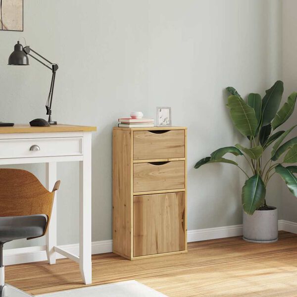 vidaXL Sidoskåp med lådor "ODDA" 40x24x79 cm massivt trä furu