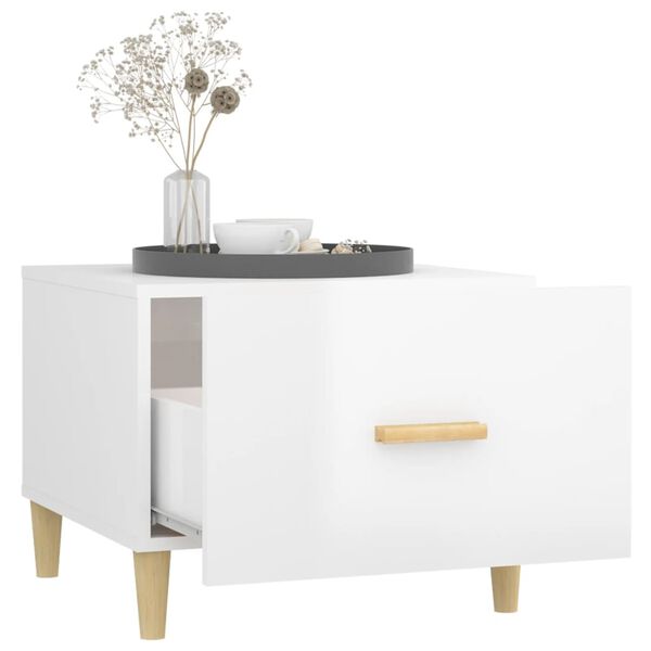 vidaXL Soffbord vit högglans 50x50x40 cm konstruerat trä