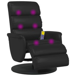 vidaXL Massagef&aring;t&ouml;lj Svart 71 x 98 x 106 cm Konstl&auml;der
