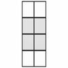 vidaXL Skjutd&ouml;rr svart 76x205 cm h&auml;rdat glas och aluminium