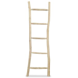 vidaXL Handduksstege med 5 pinnar teak 45x150 cm naturlig