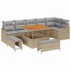 vidaXL Tr&auml;dg&aring;rdsoffset 9 st Beige konstrotting
