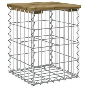 vidaXL Tr&auml;dg&aring;rdsb&auml;nk gabion-design 33x31x42 cm impregnerad furu