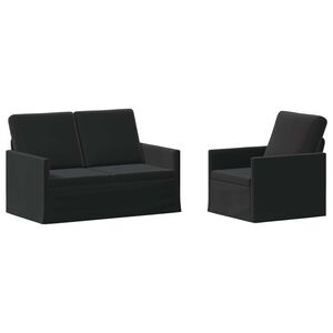 vidaXL Soffset 2 st Svart Sammet (V)