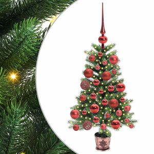 vidaXL Julgran med 150 LED-lampor med stativ Gr&ouml;n 65 cm PE