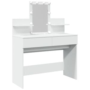 vidaXL Sminkbord med LED vit 100x40x130 cm