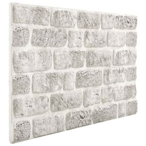 vidaXL V&auml;ggpaneler 10 st 100 x 50 cm Ljusgr&aring; EPS Skum
