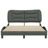 vidaXL Bed Frame without Mattress "Hvar" Dark Grey 140x200 cm Fabric
