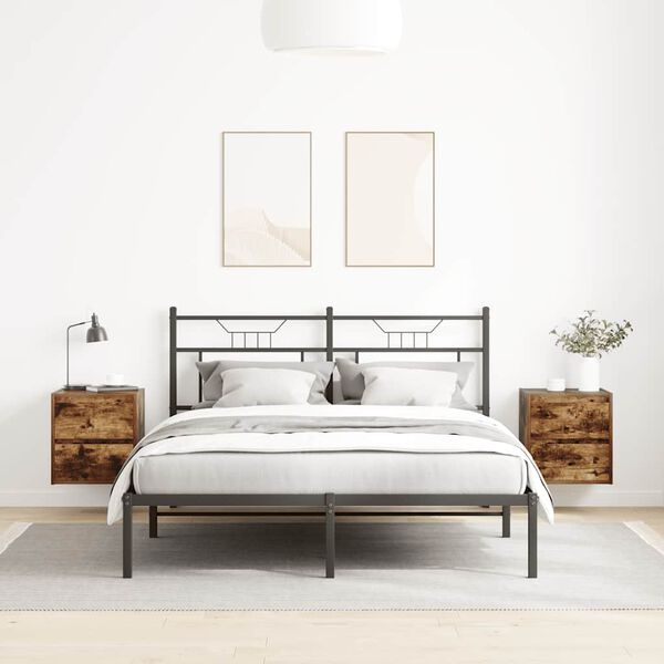 vidaXL V&auml;ggmonterade s&auml;ngsk&aring;p 2 st r&ouml;kt ek 38x34x40 cm