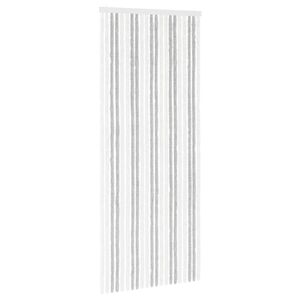 vidaXL Insektsgardin Chenille Ljusgr&aring; och vit. 90 x 220 cm 100% PP