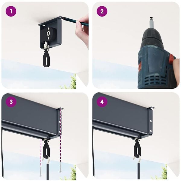 vidaXL Rullgardin utomhus 60x250 cm bl&aring; och vit