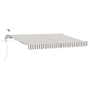 vidaXL Utdragbar markis Ljusgr&aring; och vit. 400 &times; 350 cm Polyester