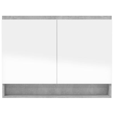 vidaXL Spegelskåp för badrum betonggrå 80x15x60 cm MDF
