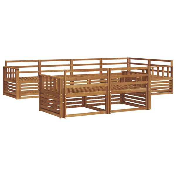 vidaXL Utomhussoffset 7 pcs Naturf&auml;rg Massivt Akaciatr&auml;