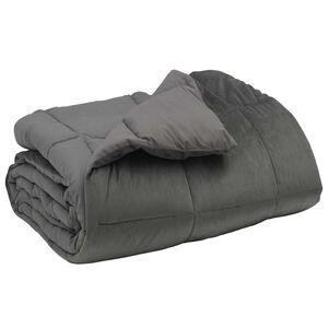 vidaXL Vinter T&auml;cke Quiltad Ljusgr&aring; 135 x 200 cm Mikrofiber