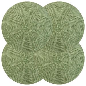 vidaXL Jute Placemats 4 st Olivgr&ouml;n 100% Tossa Jute