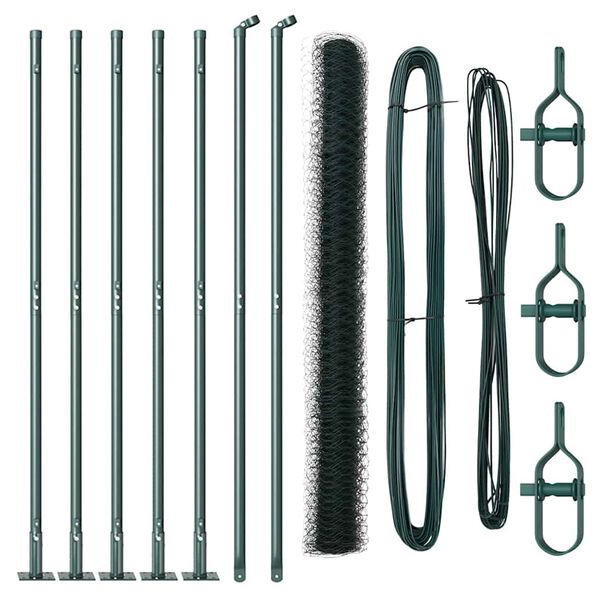 vidaXL St&auml;ngselstolpe Gr&ouml;n 10 x 1,5 m (50 mm mesh) St&aring;l och PVC