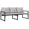 vidaXL Tr&auml;dg&aring;rdsm&ouml;bler med kudde Ljusgr&aring; 180 x 72,5 x 71 cm Polyester