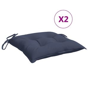 vidaXL Stolsdynor 2 st marinbl&aring; 40x40x7 cm oxfordtyg