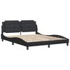 vidaXL Bed Frame without Mattress "Zadar" Black 160x200 cm Faux Leather