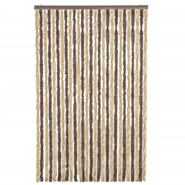 vidaXL Insektsgardin m&ouml;rkbrun och beige 118x220 cm chenille