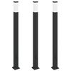 vidaXL Pollare med uttag 3 st 110 cm svart IP44