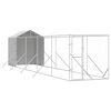 vidaXL Hundg&aring;rd med tak silver 2x10x2,5 m galvaniserat st&aring;l