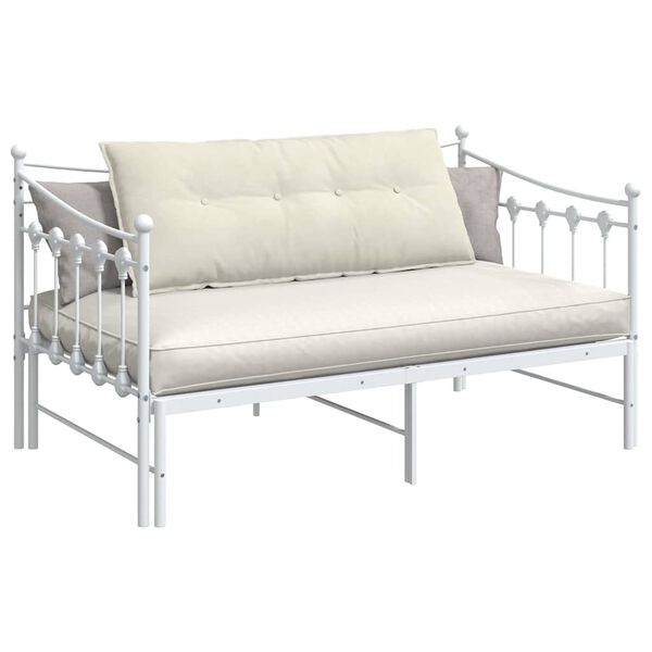 vidaXL Ryggkudde Kr&auml;m 120 x 50 cm Kordread tyg